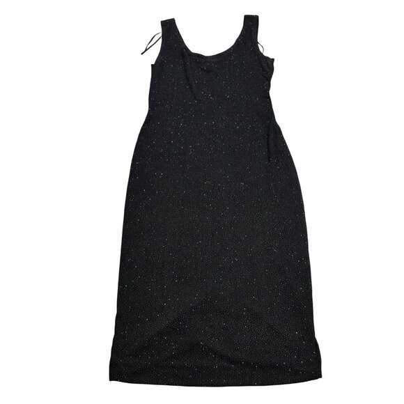 Vintage Onyx Nite Black Sparkle Knit Dress With Jacket Size 8 - Picture 14 of 16